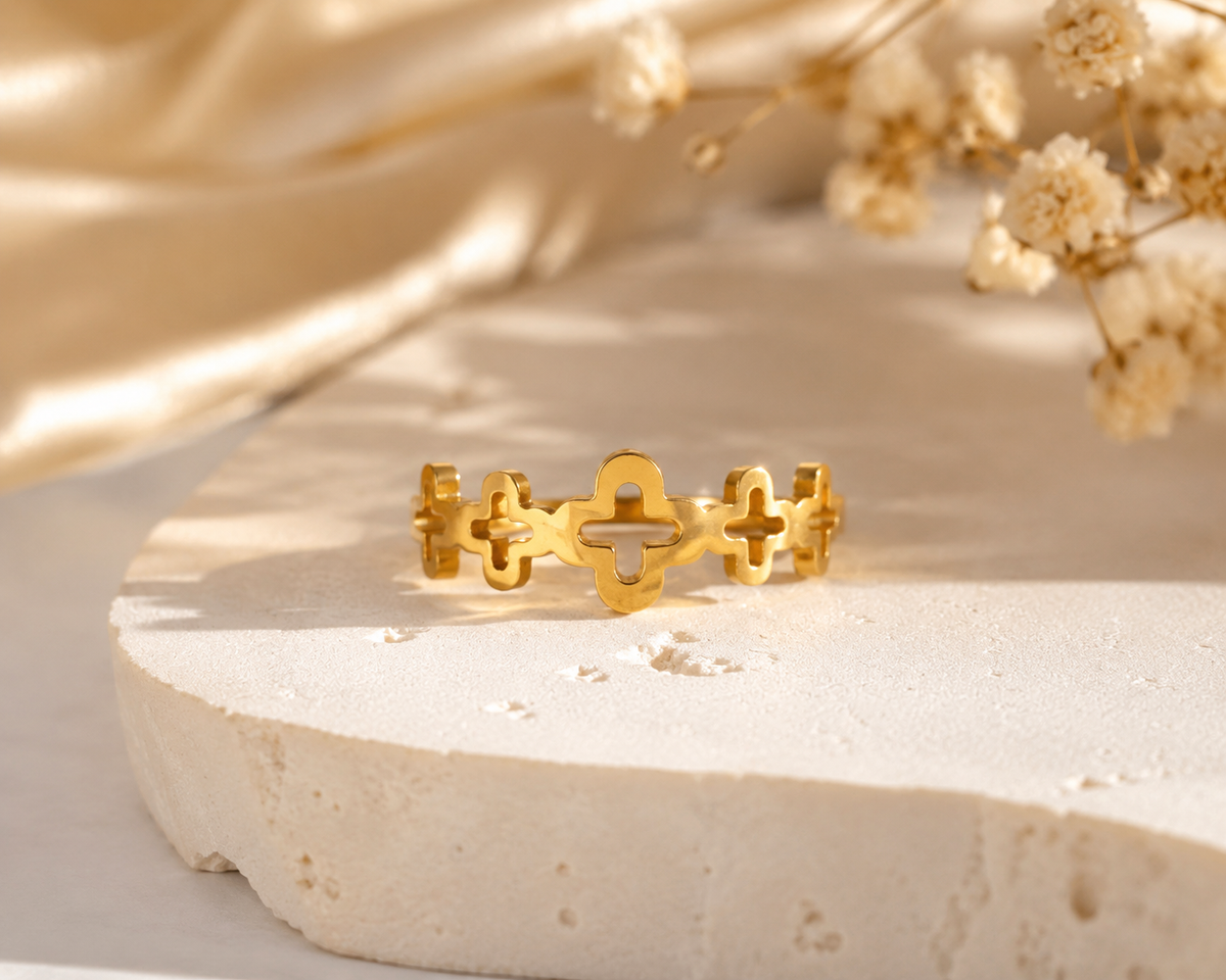 Anti Tarnish Floral Ring for Women