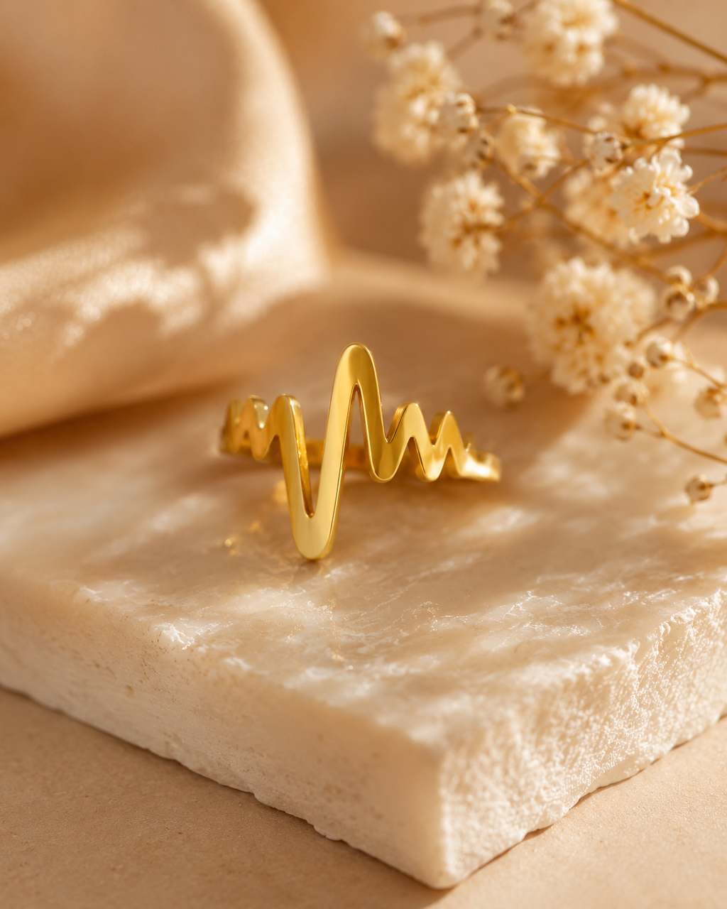 Anti Tarnish ECG Ring for Women